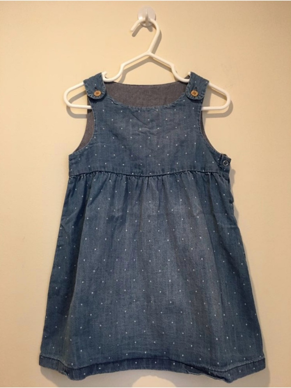 H&M Baby Girls' Dotted Overall Denim Dress